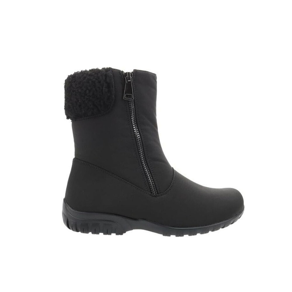 Propet Womens 10 W D Black Dani Mid Calf Zip Up Snow Boots NIB OC6